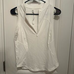 Lululemon Athletica white Sleeveless Polo Tank Top